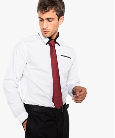 GEMO Cravate unie avec motifs texturés Rouge