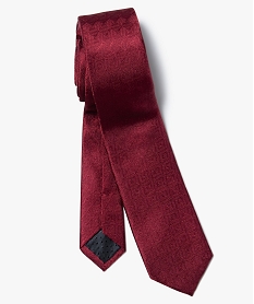 cravate unie avec motifs textures rouge8141601_2