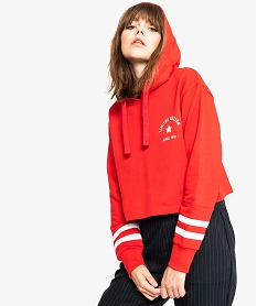 sweat court a capuche rouge sweats8142001_1