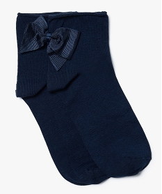 socquettes unies avec nœuds a larriere bleu chaussettes8143501_1