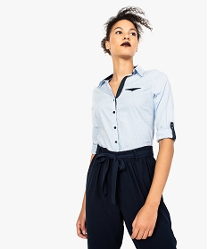 GEMO Chemise à imprimé pour femme blanc standard