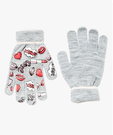 gants avec motifs girly pailletes multicolore8146201_1