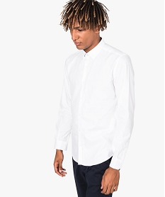 GEMO Chemise homme coupe slim avec fines rayures Blanc