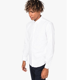 chemise homme coupe slim avec fines rayures blanc8147101_1