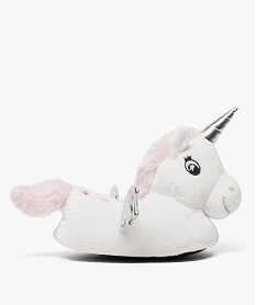 GEMO Chaussons fille en forme de licorne Blanc