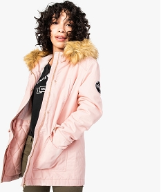 parka a capuche avec bord  amovible rose8152101_1