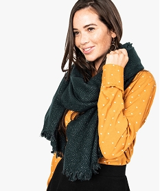 GEMO Echarpe plaid avec fil métallisé Vert