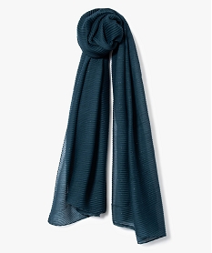 GEMO Foulard uni pailleté en maille gaufrée Vert