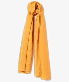 GEMO Foulard uni pailleté en maille gaufrée Jaune