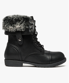 GEMO Boots avec col fantaisie Noir