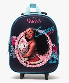 GEMO Sac à dos fille avec support à roulettes - Vaiana Bleu