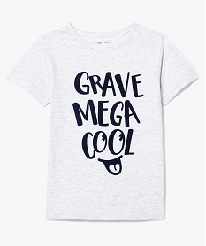 GEMO Tee-shirt à manches courtes avec large inscription sur lavant Gris