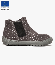 bottine en cuir a motifs etoiles gris bottes et chaussures montantes8165201_1