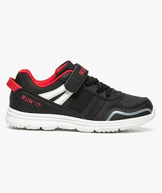 GEMO Baskets garçon avec détails fluo lacets élastiques et scratch du 31 au 37 Noir