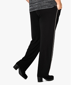 pantalon femme large en crepe avec ruban de perles argentees noir pantalons et jeans8319801_3