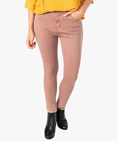 GEMO Pantalon 5 poches coupe skinny pour femme Rose