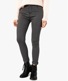 GEMO Pantalon 5 poches coupe skinny pour femme gris standard