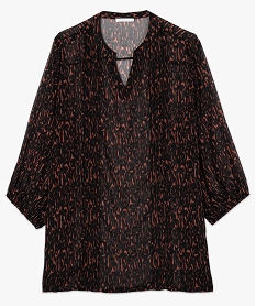blouse femme en voile avec fil brillant et motif bicolore noir8321801_4