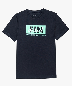 GEMO Tee-shirt imprimé message graphique garçon bleu standard