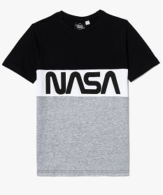 GEMO Tee-shirt Nasa garçon avec maxi inscription noir chine