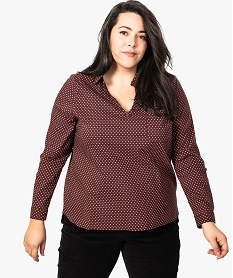 GEMO Blouse femme en stretch à motifs violet vif