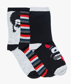 chaussettes fantaisie garcon (lot de 3) gris chaussettes8336501_1