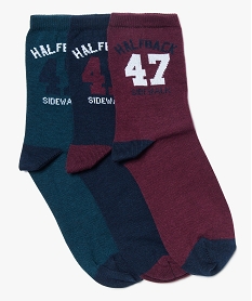 chaussettes imprime football americain garcon (lot de 3) rouge8336601_1