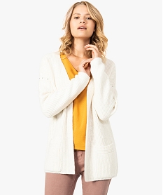 GEMO Grand gilet femme avec clous métalliques sur les épaules Beige