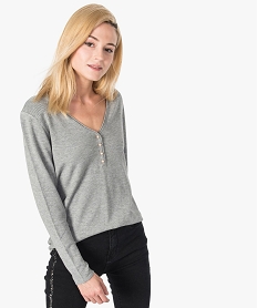 pull pour femme a large col v et boutons fantaise gris8346001_1