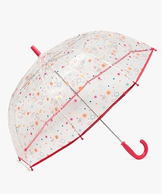 GEMO Parapluie enfant transparent avec motifs colorés Multicolore