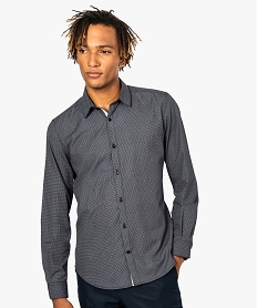 GEMO Chemise homme coupe slim fit gris standard
