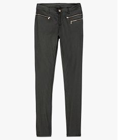 pantalon slim enduit avec fausses poches zippees noir pantalons8349901_4