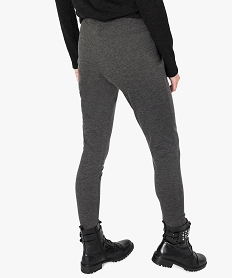 pantalon femme moulant chine a zips et taille elastique gris leggings et jeggings8359501_3