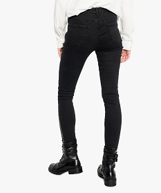 jean femme skinny stretch avec bandes laterales en strass noir pantalons8359801_3