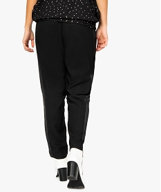 pantalon pour femme avec bande satinee de cote noir pantalons8363201_3