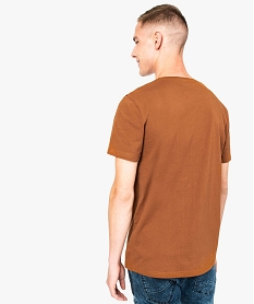 tee-shirt a manches courtes imprime et brode orange8368101_3