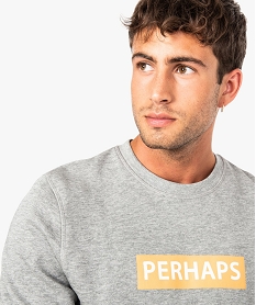 sweat-shirt pour homme avec inscription sur lavant gris sweats8368501_2