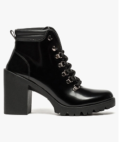GEMO Boots à talon haut et lacets montagne noir chine