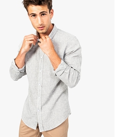 GEMO Chemise unie manches longues Gris