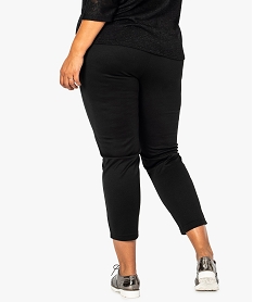 GEMO Pantalon femme fluide à taille élastiquée pailletée Noir