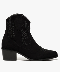 GEMO Boots camarguais avec broderies ton sur ton Noir