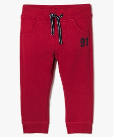 jogging bebe garcon en molleton doux et taille elastique rouge joggings8378701_1