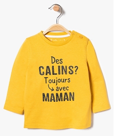 GEMO Tee-shirt bébé garçon à manches longues avec motif Jaune