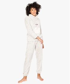 ensemble dinterieur en maille douce avec motif autruche gris pyjamas ensembles vestes8380801_1