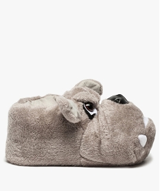 GEMO Chaussons garçon peluche bouledogue Gris