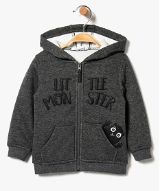 sweat a capuche pour bebe fermeture zippee gris8383901_1