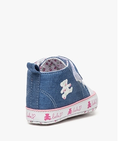 chaussons de naissance en denim - lulu castagnette bleu chaussures de naissance8384201_4