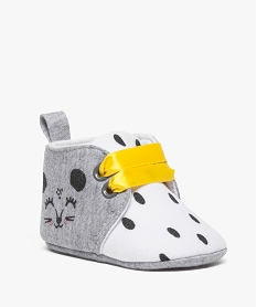 chaussons de naissance avec motif animal et lacets contrastants gris chaussures de naissance8384301_2