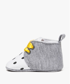 chaussons de naissance avec motif animal et lacets contrastants gris chaussures de naissance8384301_3