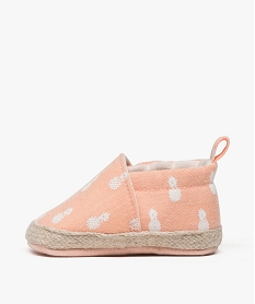 chaussons de naissance en toile avec motifs ananas rose chaussures de naissance8384401_3